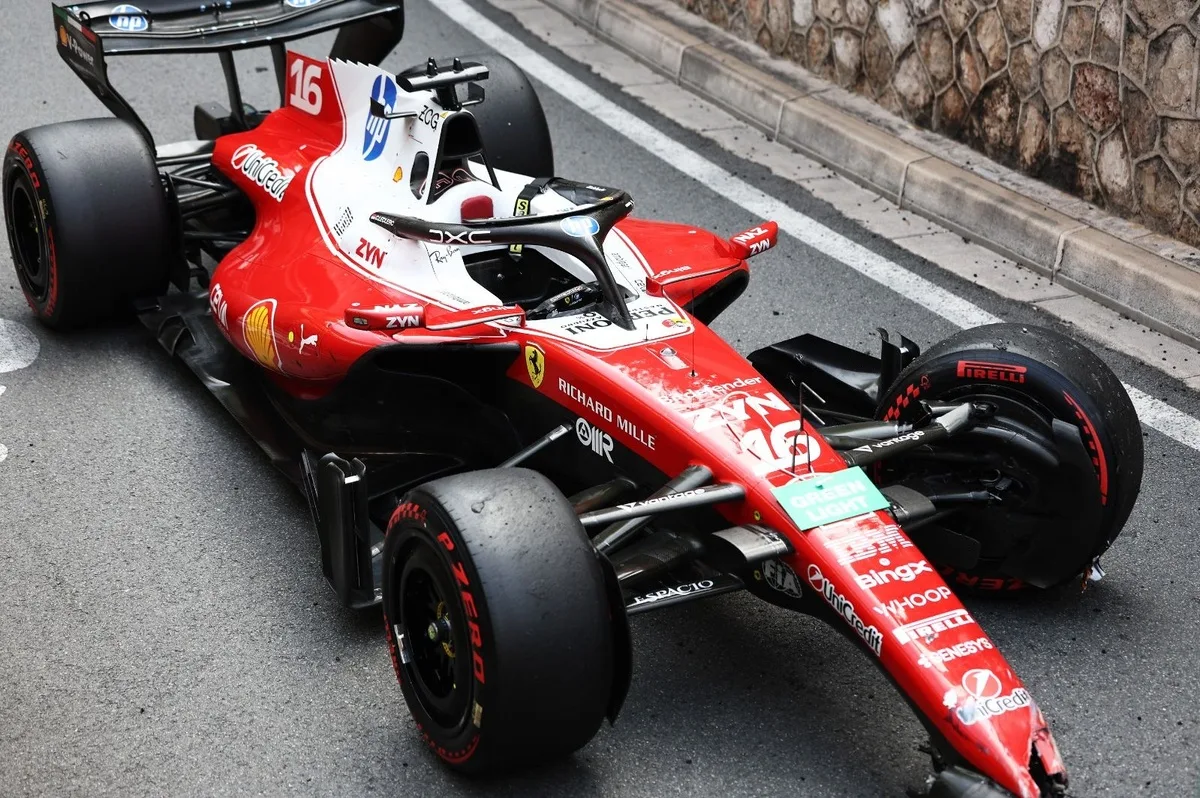 Leclerc cuestiona el sistema de frenado de Ferrari tras su accidente en Mónaco